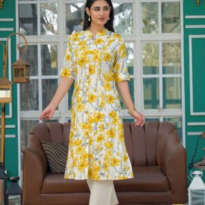 Aravalii Saffron Whisper Kurta