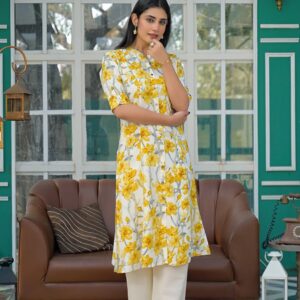 Aravalii Saffron Whisper Kurta