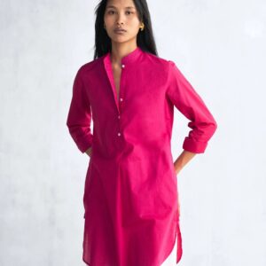 Basic Mid Length Kurta - Berry