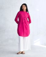 Basic Mid Length Kurta - Berry