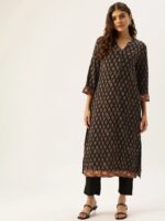 Blue Ethnic Motifs Florals Kurta