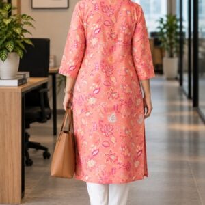 Coral Bloom Floral Kurta