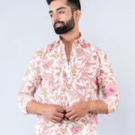 Cream Chintz Printed Full Sleeves Cotton Shirt