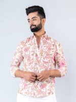Cream Chintz Printed Full Sleeves Cotton Shirt