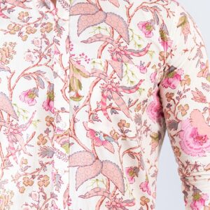 Cream Chintz Printed Full Sleeves Cotton Shirt