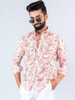 Cream Chintz Printed Full Sleeves Cotton Shirt