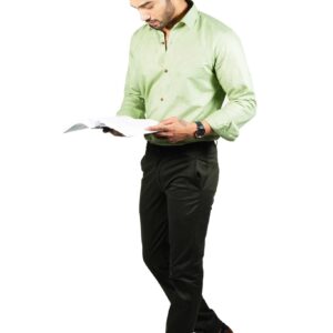 Dark Green Color Cotton Trouser Pants for Men