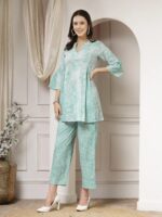 Indibelle Cotton Abstract Print A-Line Co-ord Set