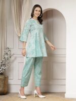 Indibelle Cotton Abstract Print A-Line Co-ord Set