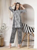 Indibelle Cotton Abstract Print A-Line Co-ord Set