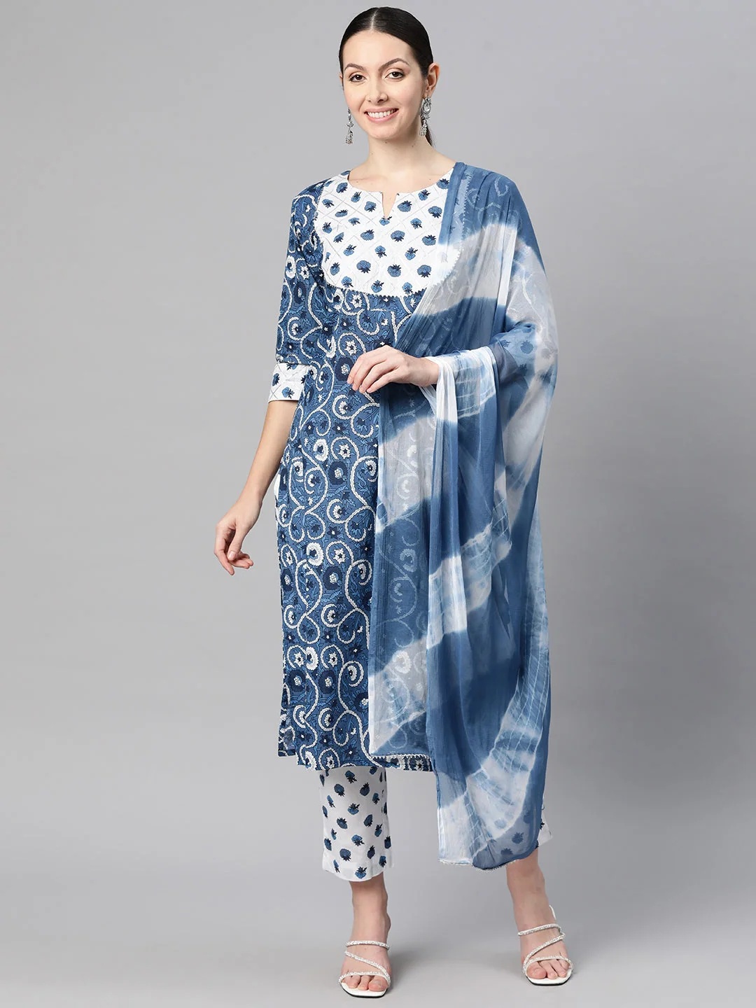 indibelle-cotton-floral-print-kurta-pant-with-dupatta-blue-8978d0d1-1 Indibelle Cotton Floral Print Kurta Pant With Dupatta (Blue)