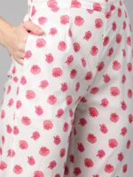 Indibelle Cotton Floral Print Kurta Pant With Dupatta (Blue)