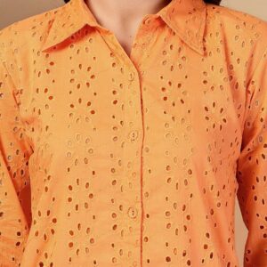 Indibelle Cotton Schiffli Solid Co-ord Set