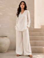 Indibelle Premium Women's Linen Blend Coord set