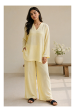Indibelle Wrinkle Rayon Relaxed-Fit Co-ord Set