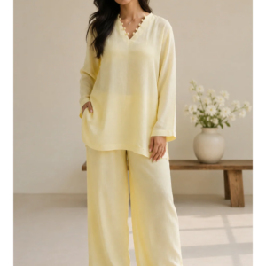 Indibelle Wrinkle Rayon Relaxed-Fit Co-ord Set