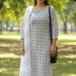 Ivory Print Long Kurti