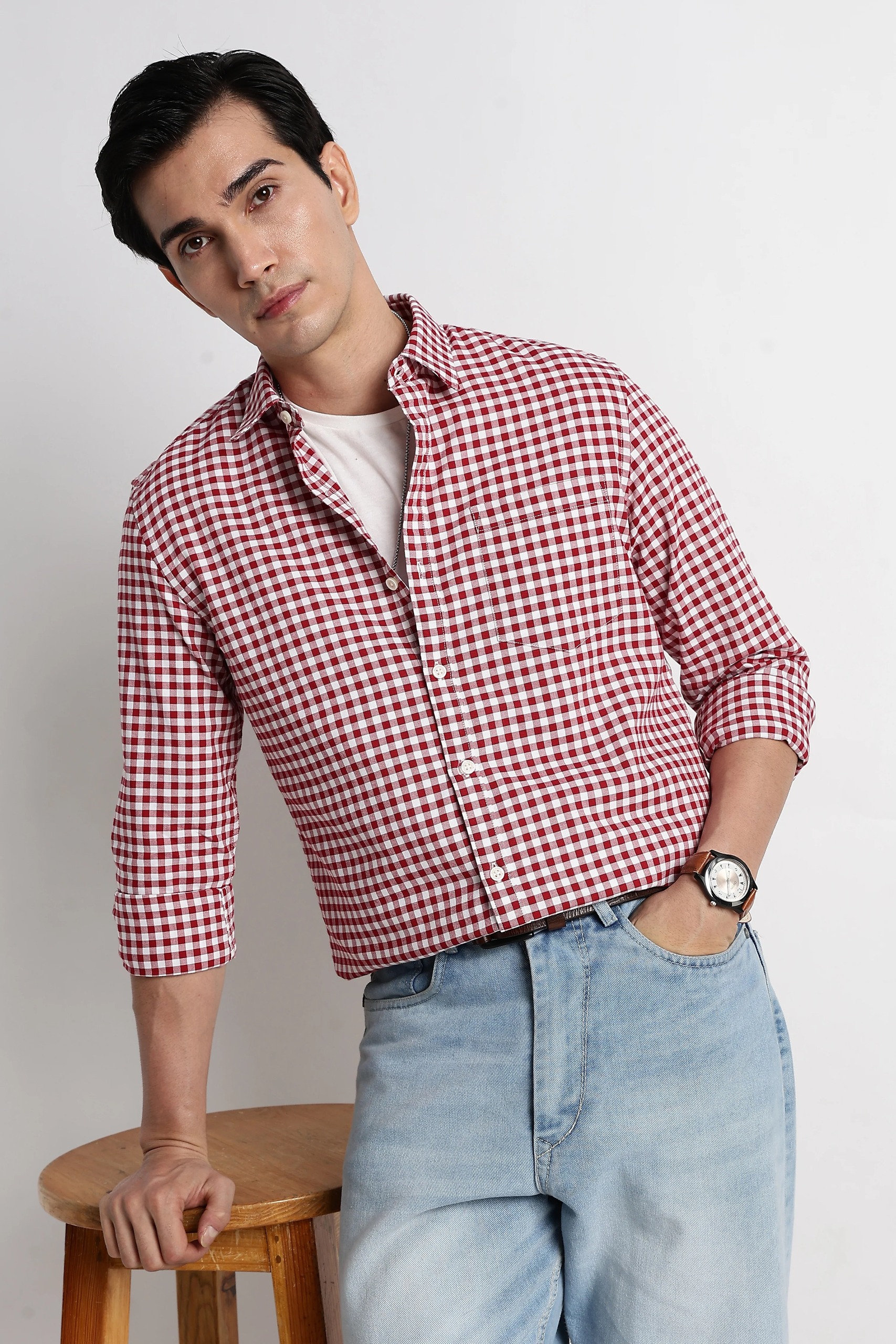 men-classic-oxford-check-shirt-453d1a5d-1 Men Classic Oxford Check Shirt