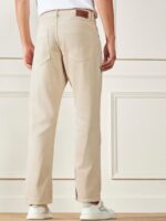 Men Relaxed Fit Clean Look Ecru Pure Cotton Jeans