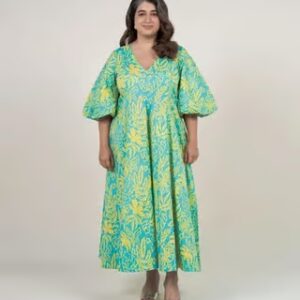 Multicolor Cotton Easy Fit Floral Print Dress