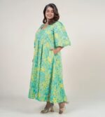 Multicolor Cotton Easy Fit Floral Print Dress
