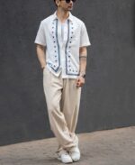 Off White Embroidered Shirt 100% Cotton