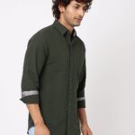 Olive Solid Cotton Shirt