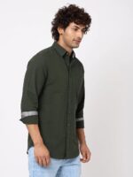 Olive Solid Cotton Shirt