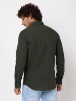 Olive Solid Cotton Shirt