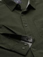 Olive Solid Cotton Shirt